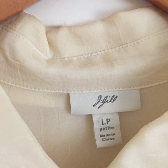 J.Jill Beautiful Embroidered Blouse, Long Sleeve, Button Front, Petite Large - Picture 5 of 5